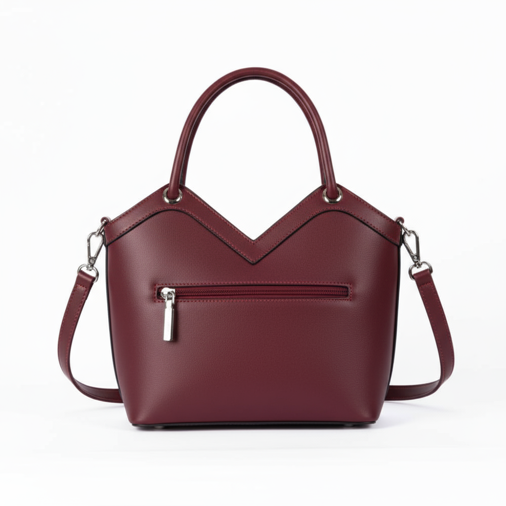 Borsa a spalla MAC ALYSTER NS-667-01 bordeaux con manici doppi e tracolla