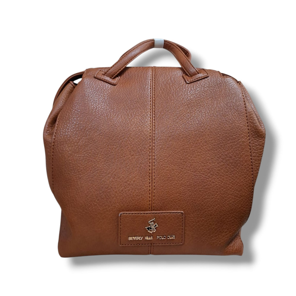 polo club beverly hills polo club zaino donna pu bh-4223 cuoio - foto 1 Zaino donna in pelle PU marrone cuoio Beverly Hills Polo Club con manici