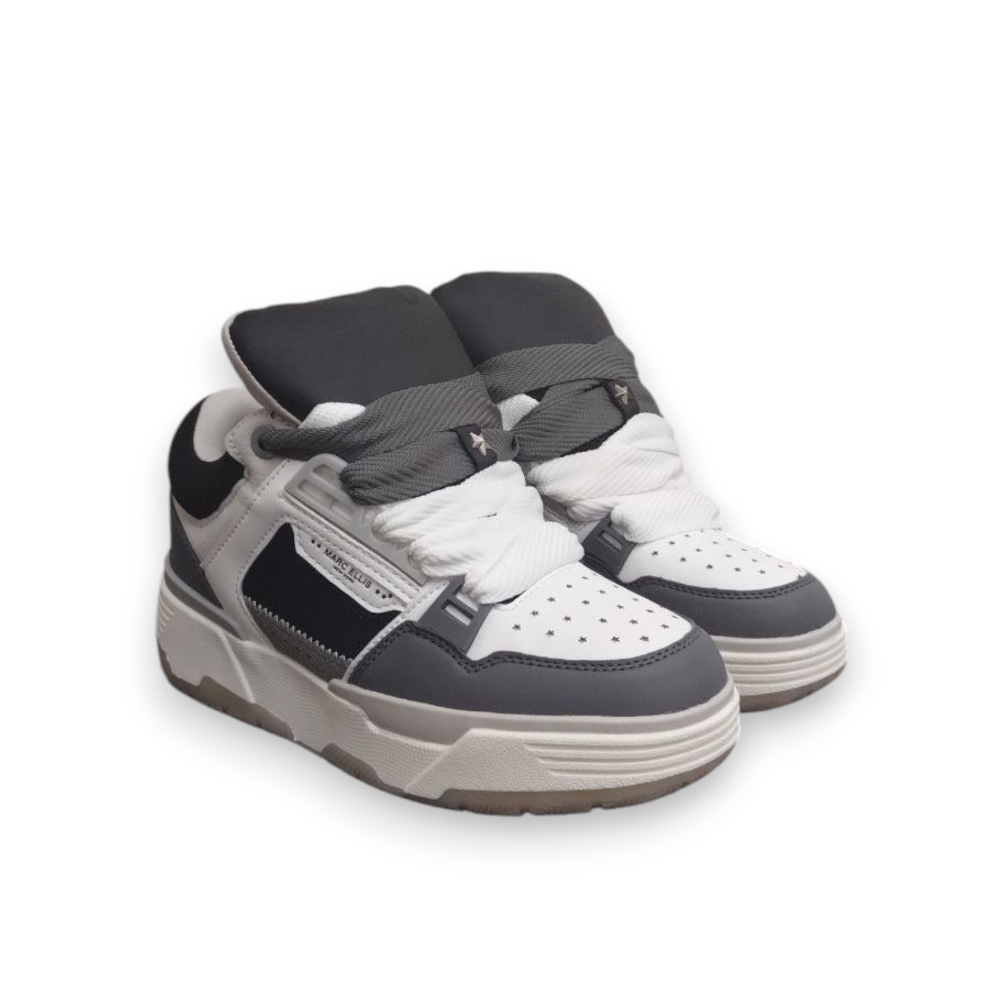 Sneakers Marc Ellis Nami4001 grigio-bianco-nero, vista profilo su sfondo bianco