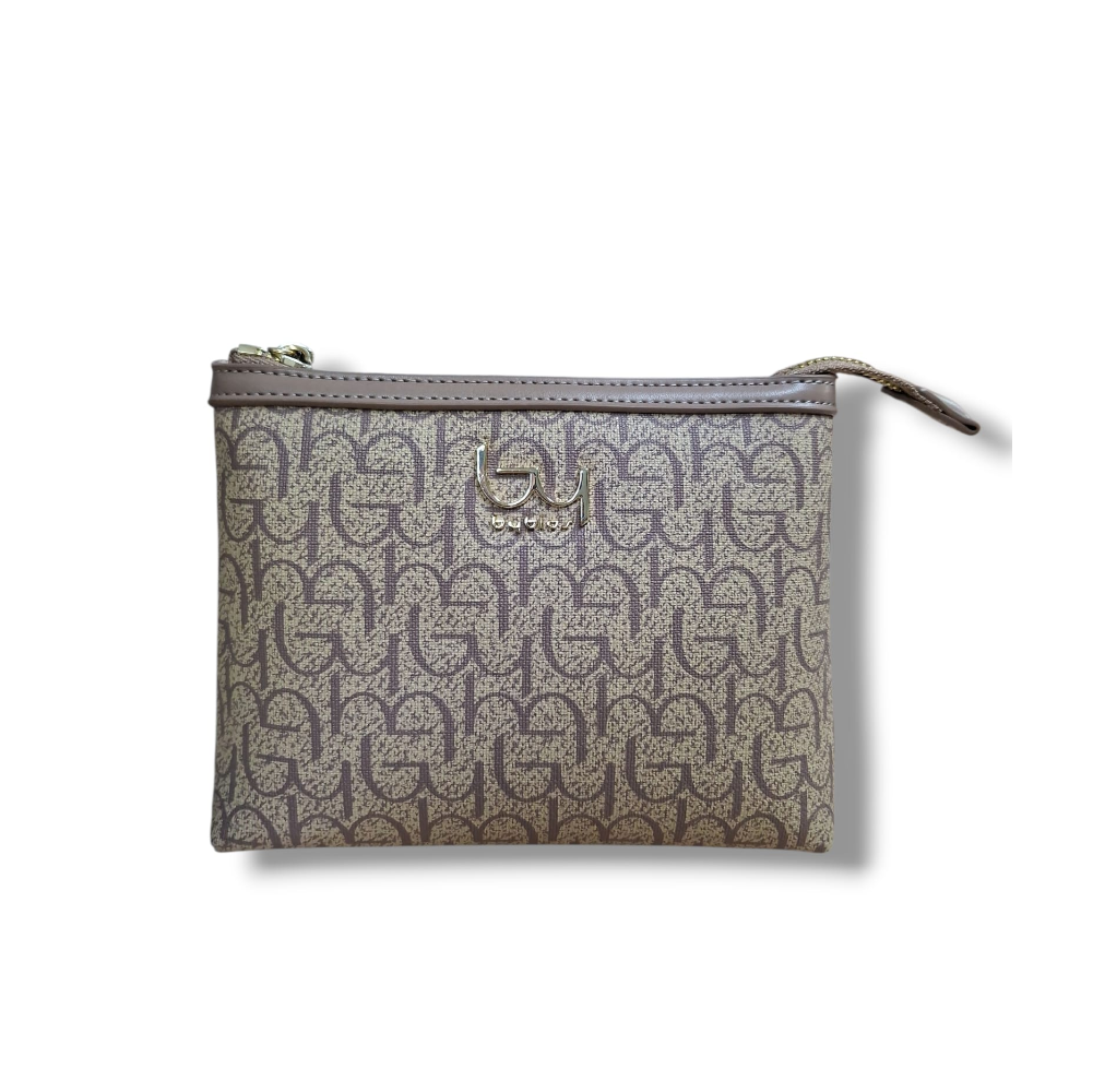 Pochette Byblos sintetico con pattern geometrico taupe