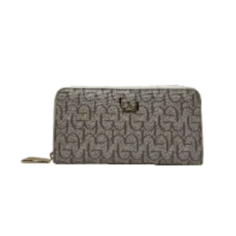 Portafoglio sintetico Byblos chiusura lampo pattern jacquard monogramma