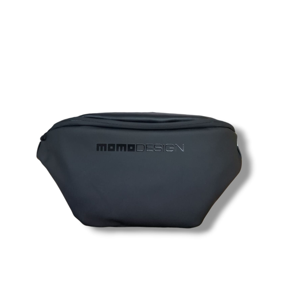 momo design momo design marsupio uomo unica mo-22ru black - foto 1 Marsupio nero MOMO DESIGN vista frontale con logo sul corpo principale