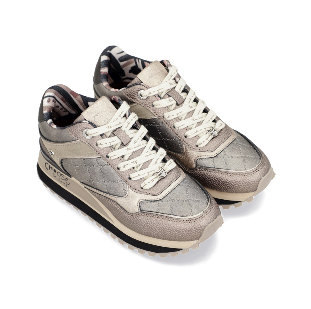 anekke anekke sneaker cuna donna london 413 metal 41380 39 - foto 1 ANEKKE SNEAKER CUNA LONDON grigio bianco con dettagli metallici