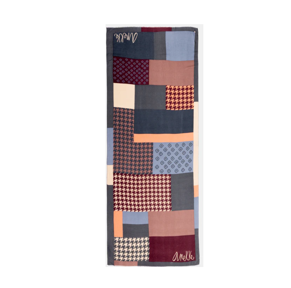 anekke anekke foulard 185x75cm 41480-102 multicolor - foto 1 Foulard ANEKKE 185x75cm multicolor design patchwork con pattern e colori assortiti