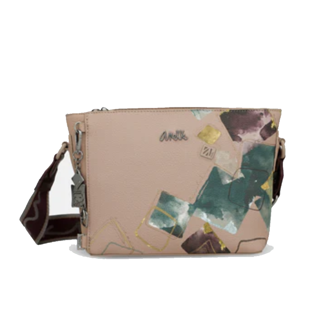 anekke anekke borsa donna 41773-538 - foto 1 Borsa donna ANEKKE tracolla design astratto macchie colorate beige