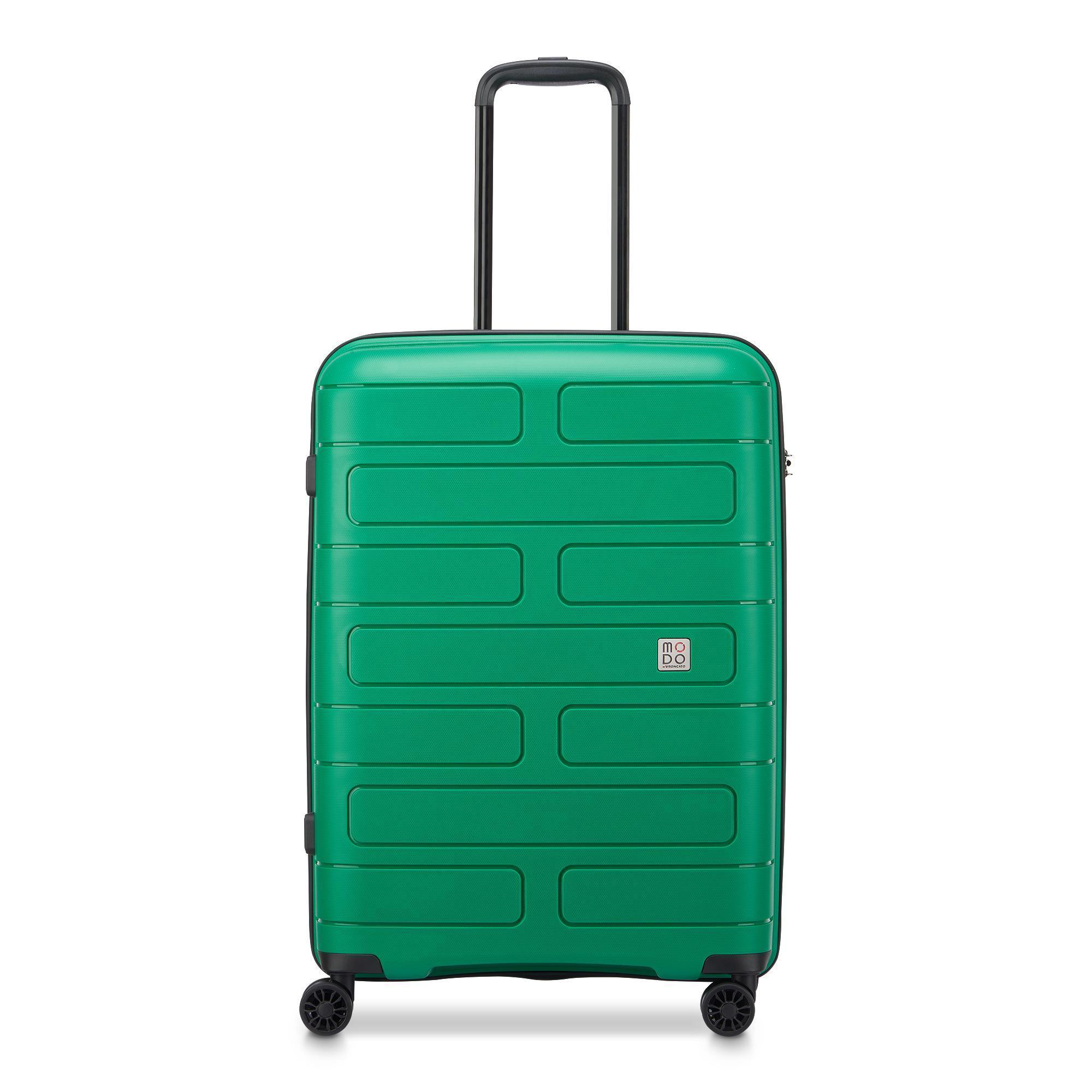 Trolley Roncato Supernova 2.0 teal, vista frontale, chiuso con manico estensibile