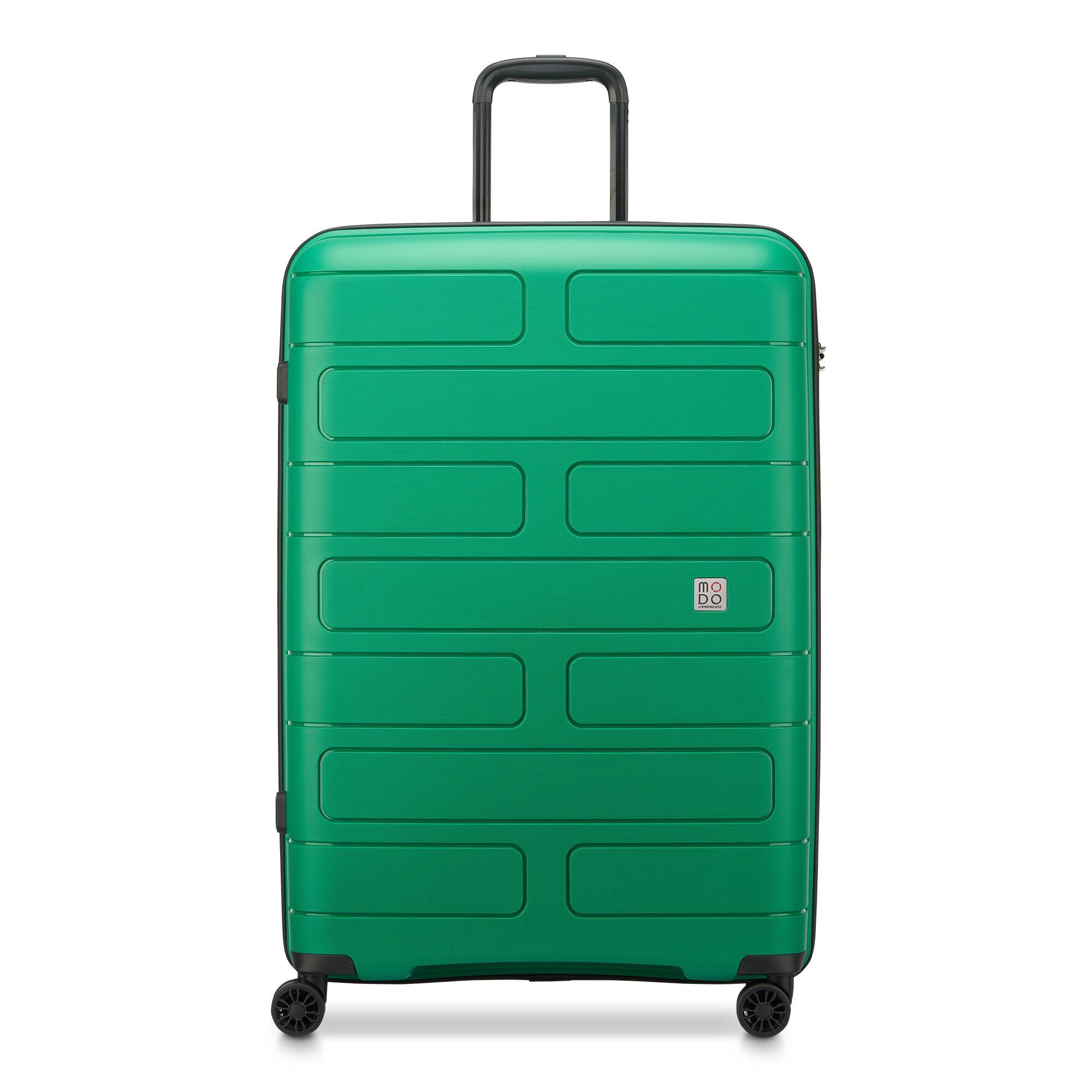 roncato-trolley-4r-supernova-2.0-teal-grande RONCATO Supernova 2.0 trolley teal, vista frontale con manico estensibile