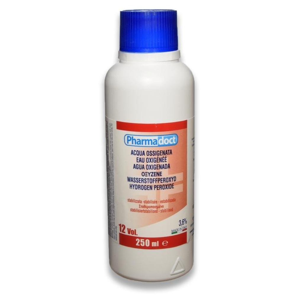 pharmadoc pharmadoct acqua ossigenata 12vol 250ml 078050 - foto 1 Acqua ossigenata PHARMADOCT 12 volumi da 250ml - flacone