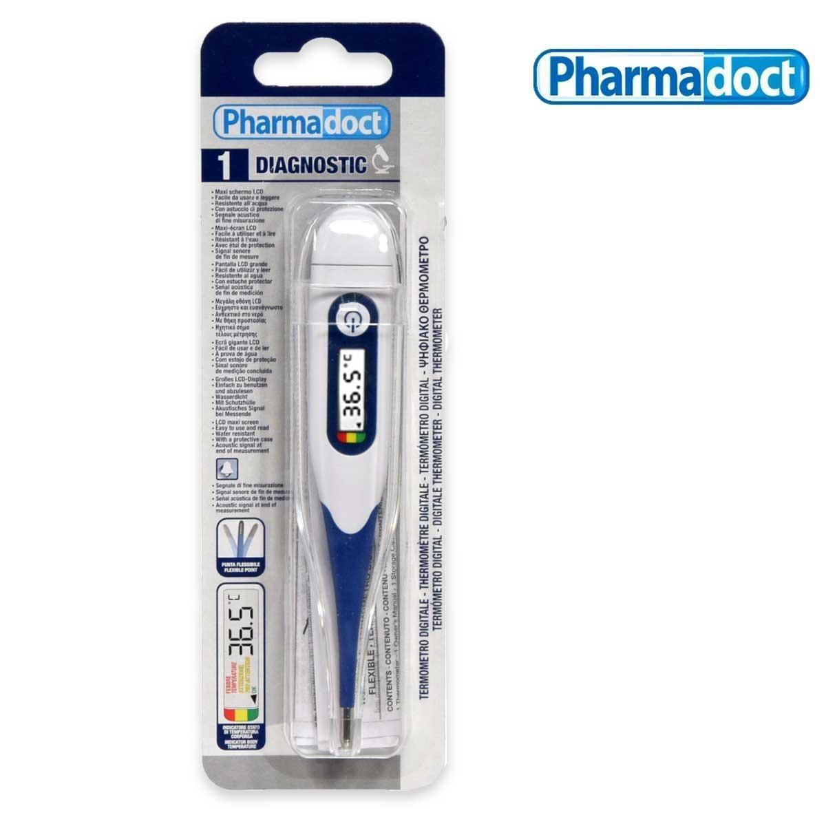 pharmadoc pharmadoct termometro digitale il blister ref. 078064 - foto 1 Termometro digitale Pharmadoct in confezione blister con display