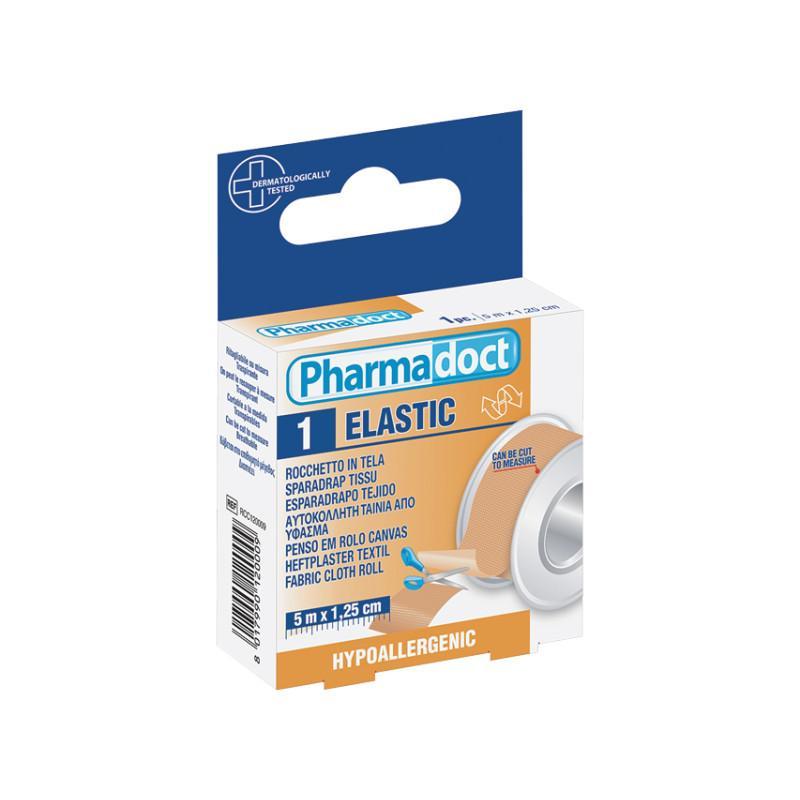 pharmadoc pharmadoct rocchetto tela 5 cm x 1,25cm-box da 18pz 78030 - foto 1 Rocchetto di tela PHARMADOC per medicazione e fissaggio, larghezza 5 cm