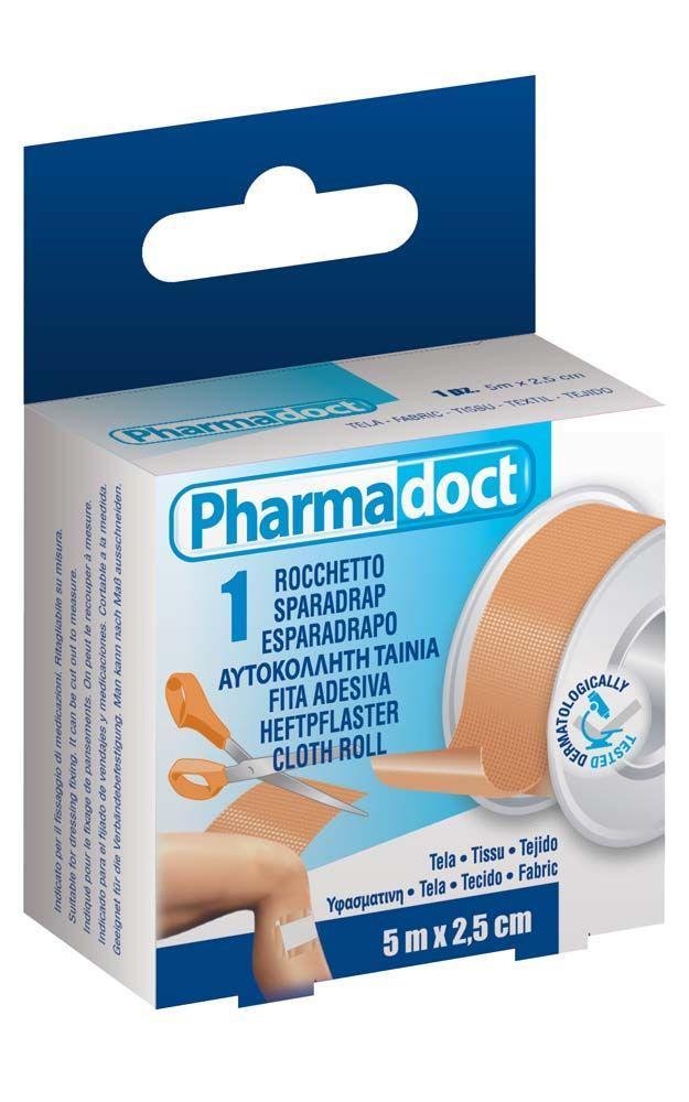 pharmadoc pharmadoct rocchetto tela 5 cm x 2,5cm 78031 - foto 1 Tela adesiva Rocchetto Pharmadoc formato 5 cm x 2,5 cm