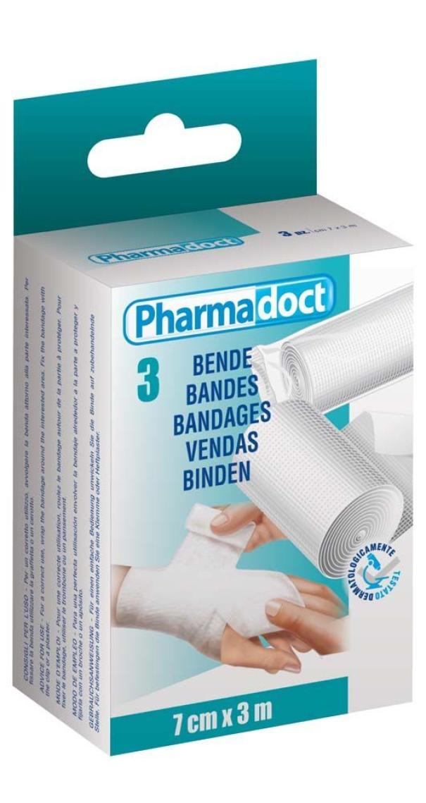pharmadoc pharmadoct bende idrofile 3mx7cm 3pz-box da 6pz 78037 - foto 1 Bende idrofile sterili Pharmadoc 3m x 7cm, confezione da 3 pezzi