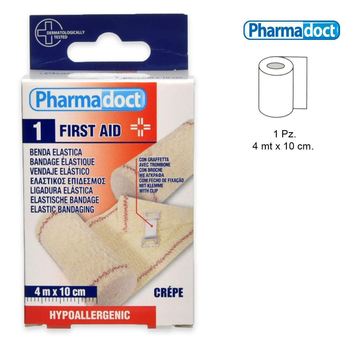 pharmadoc pharmadoct benda elastica 4mx10cm crepe+fermaglio- 78041 - foto 1