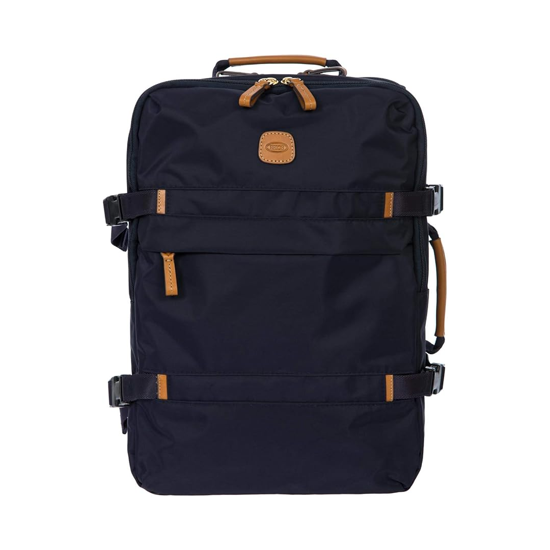 bric's bric's x-collection zaino sportivo cm 30x427x17 ocean blue bxl43759.101 - foto 1 Zaino sportivo BRIC'S X-Collection blu scuro, nylon con cinghie marrone, 30x42x17 cm
