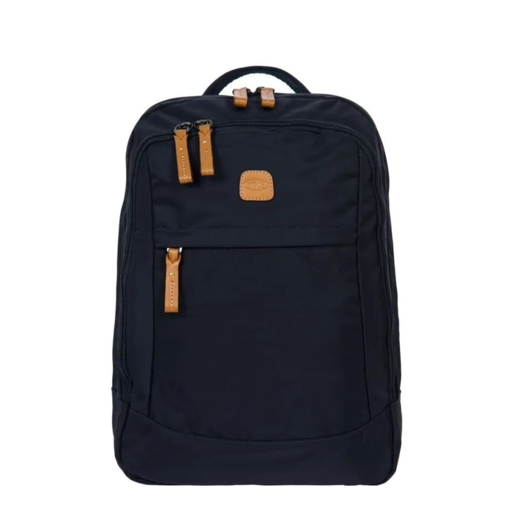 brics-x-collection-zaino-ocean-blue Zaino BRIC'S ocean blue con dettagli arancioni, tasche frontali e manico superiore