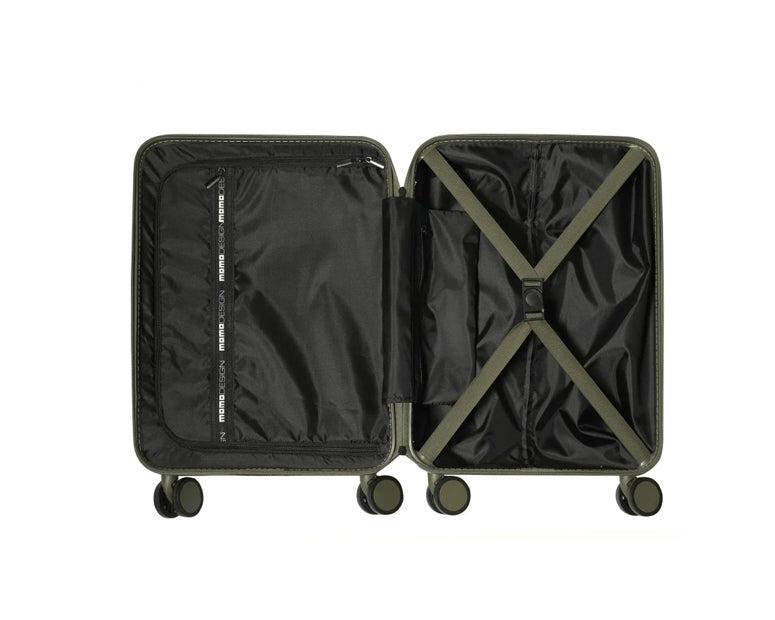 MOMO DESIGN DUO TRAVEL SET MILITARY GREEN/BLACK Interno aperto con divisione e ruote