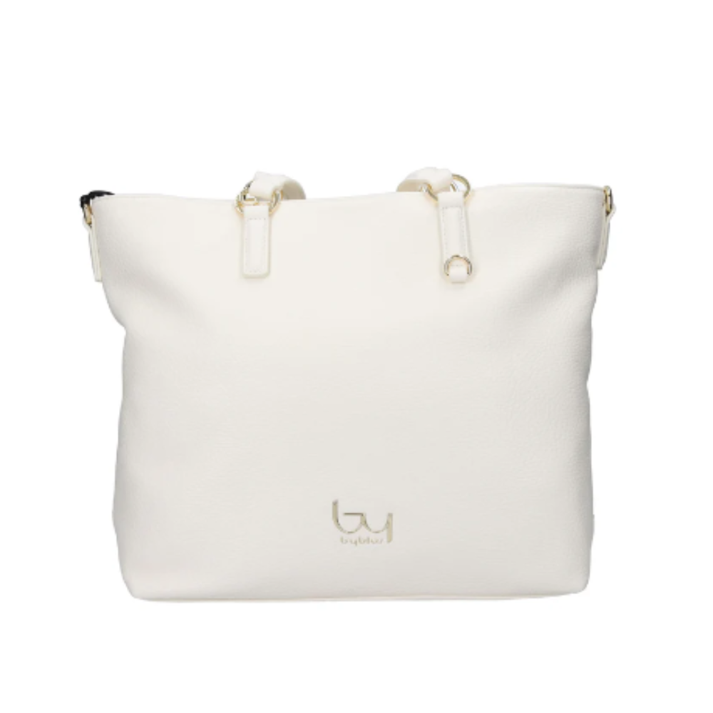 byblos-borsa-donna-adventure-bianca Borsa donna Byblos Adventure in pelle bianca, vista frontale