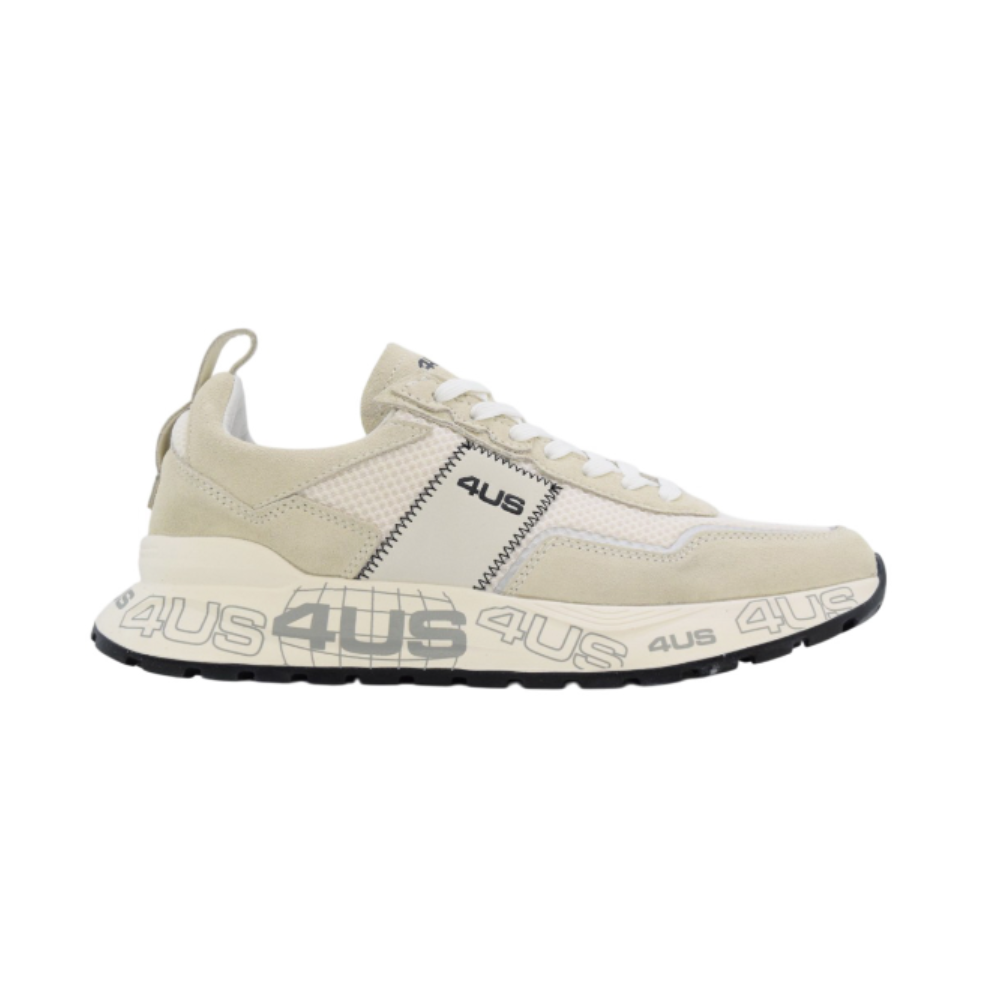 Sneaker bianca uomo 4US Paciotti, vista laterale destra con logo visibile